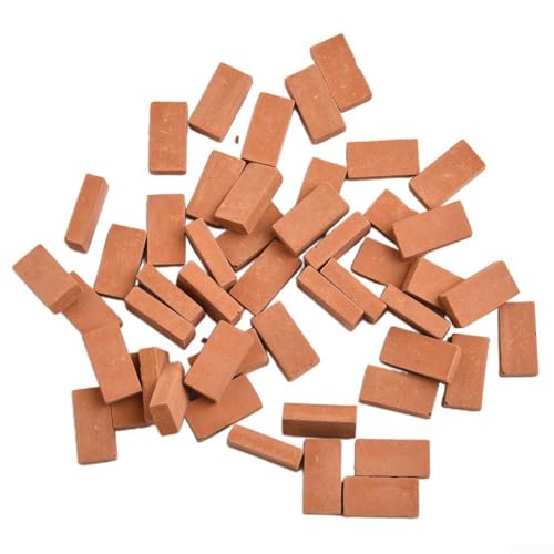 Miniatur Bricks HO N Scale Eisenbahn Modell Landschaft DIY Material, 50 Stück (Rote Ziegel) von SMZhomeone