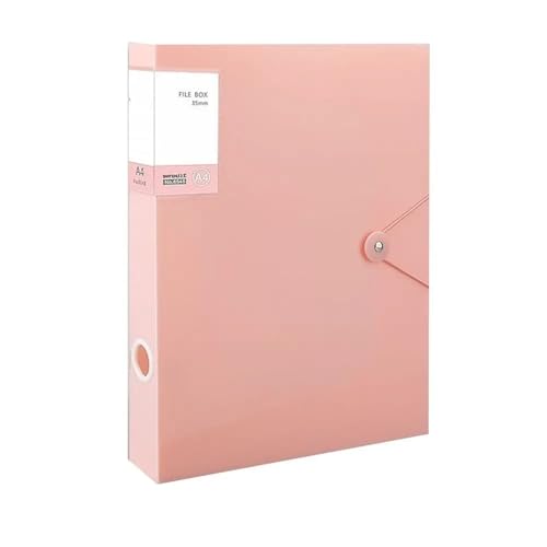 Ordner Box Multifunktionale A4-Datei-Organizer-Box, verdickte Farbdatei, Papier-Organizer, Kunststoff-Dokumentenhülle, Vertrag Office Box Mappe(Pink) von SNGUOQ