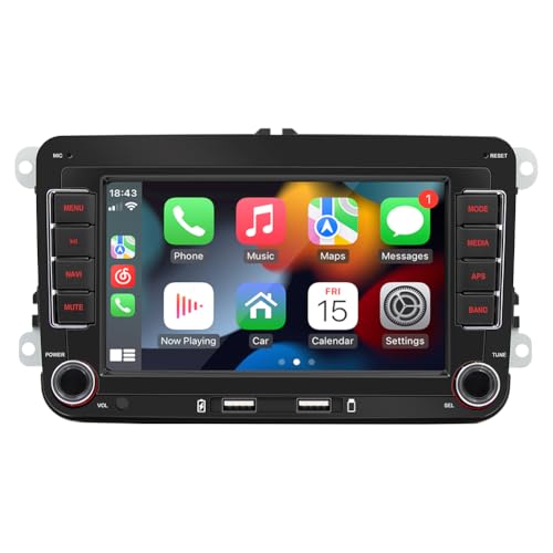 Android Radio,Autoradio Mit Bildschirm,Autoradio Carplay,WiFi/GPS/RDS/USB/Fm DVD/Cd Carplay (32G+ Kamera) von SNONRDO