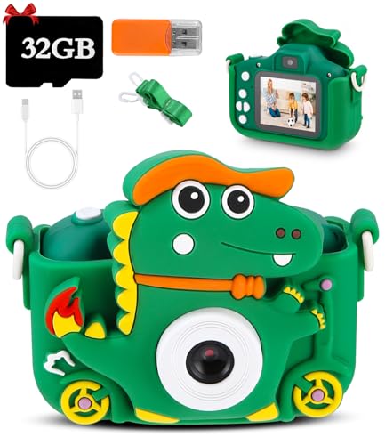 SOBEAU Kinderkamera, Kinder Kamera 1080P & 48MP, 2.0”Display Digitalkamera Kinder mit 32G Karte, Selfie Digitalkamera Kinder Fotokamera Kinder für 3-12 Jahre Geburtstagsgeschenk Weihnachten Spielzeug von SOBEAU