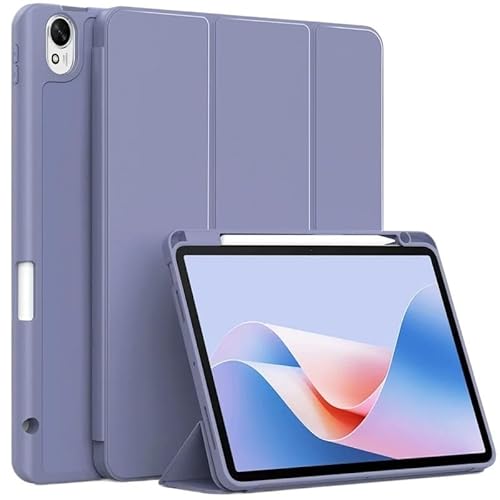 SOENS Tablet-Abdeckung, geeignet for Huawei MatePad 11.5 2023 BTK-W00/W09, dreifach Faltbarer Lederständer, weiche Rückseite, intelligente Hülle mit Stiftschlitz(Lavender) von SOENS