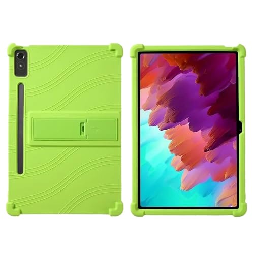 SOENS Weiche Silikon-Tablet-Hülle, geeignet for Lenovo Xiaoxin Pad Pro 12,7 Zoll 2025 TB-375FC TB-373FU, Silikon-Ständer, stoßfeste Schale(Green) von SOENS