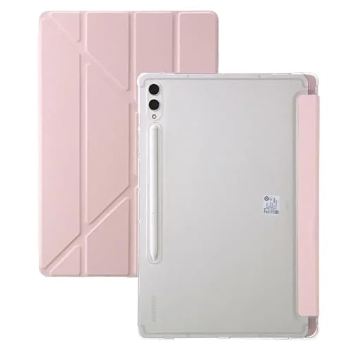 Tablet-Abdeckung, geeignet for Samsung Tab S9 FE 10,9 Zoll SM-X510/X516B, Acryl, transparent, Harte Rückseite, Ständer, intelligente Abdeckung mit Stifthalter(Pink) von SOENS