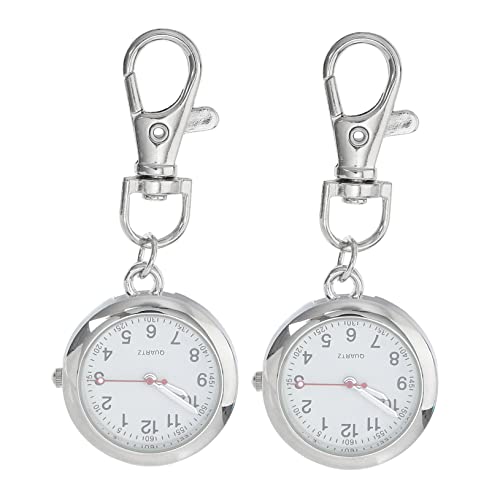 SOIMISS 2St Krankenschwester Uhr Digitale Uhren Rucksackzubehör Schlüsselanhänger nurse watch krankenschwesteruhr autodeko Taschenuhr für ältere Kinder Vintage Schlüsselanhänger Uhr Silver von SOIMISS