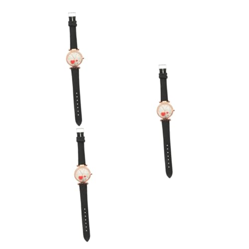 SOIMISS 3St Anschauen armbanduhr kinder watch sportuhren kinder ladies watch minimalistische Uhr Freizeit Armbanduhren Damenarmbanduhr Armbanduhren für Mädchen Rostfreier Stahl Black von SOIMISS