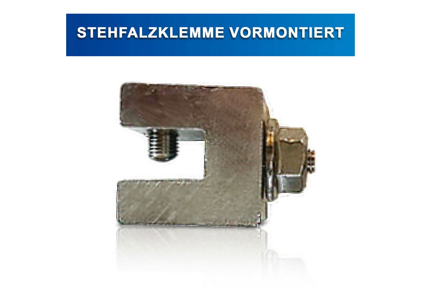 SOLAR-HOOK etm 10x Stehfalzklemme vormontiert (Eckige Klemme) Solarmodul-Halterung, (Zubehör für Rundfalzdächer) von SOLAR-HOOK etm