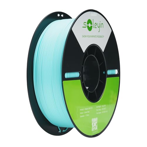 SOLEYIN Ultra PLA Filament 1,75 mm für 3D-Drucker, hohe Geschwindigkeit 30-600 mm/s, Maßgenauigkeit +/- 0,02 mm, Spule mit 1 kg, für die meisten FDM-3D-Drucker von SOLEYIN