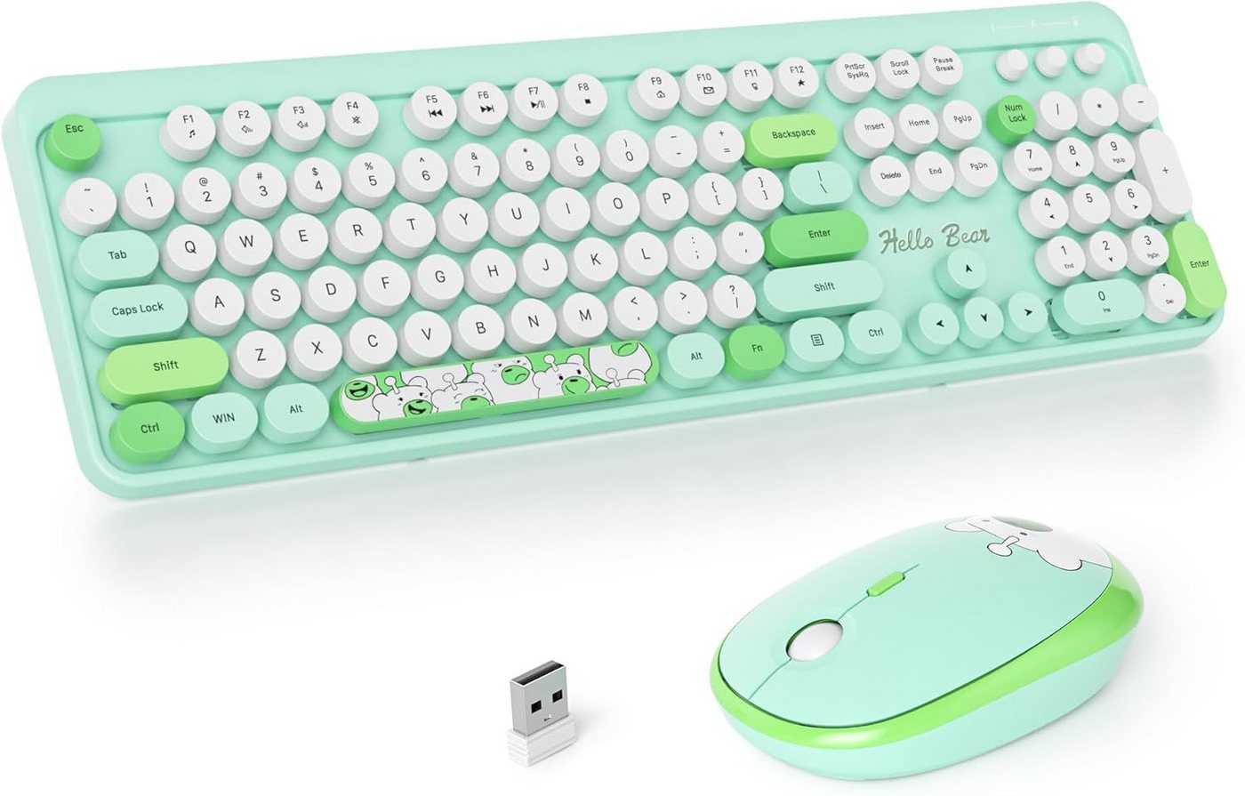 SOLIDEE Automatischer Schlafmodus für langanhaltende Akkulaufzeit Tastatur- und Maus-Set, Lebendiges Design, einfache Bedienung, leise Maus, Multimedia-Hotkeys von SOLIDEE