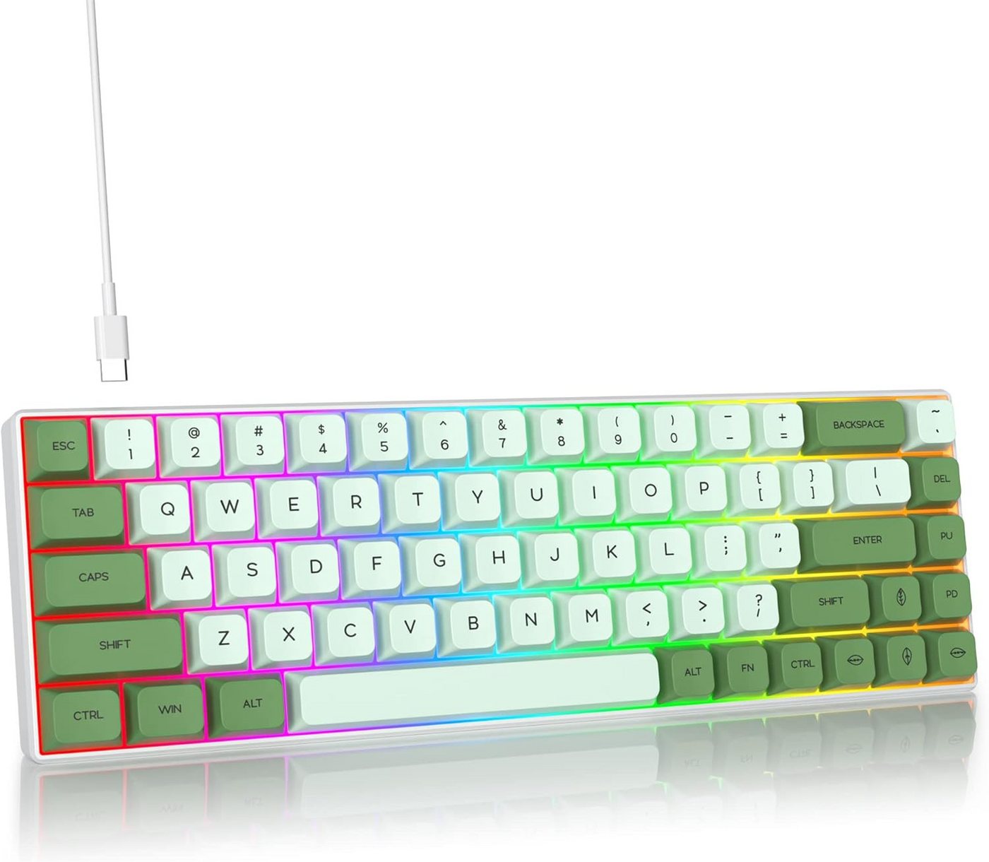 SOLIDEE RGB Hintergrundbeleuchtung Gaming-Tastatur (mit Hot-Swap-fähigen roten SchalternXDA-Tastenkappen,und Produktivität) von SOLIDEE