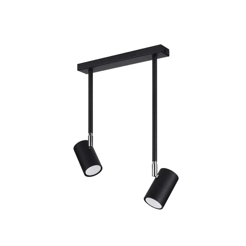 Deckenlampe, Stahl, Schwarz, H 43 cm von SOLLUX lighting