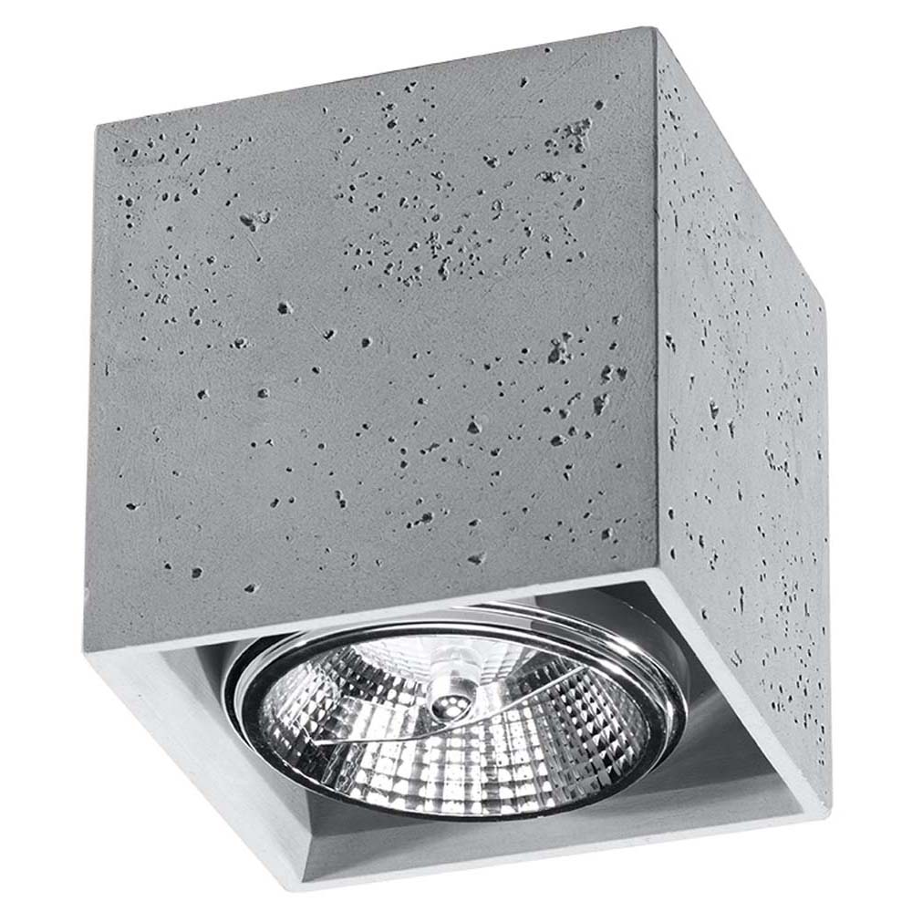 Deckenleuchte, Grau, Beton, Würfel, L 14 cm von SOLLUX lighting