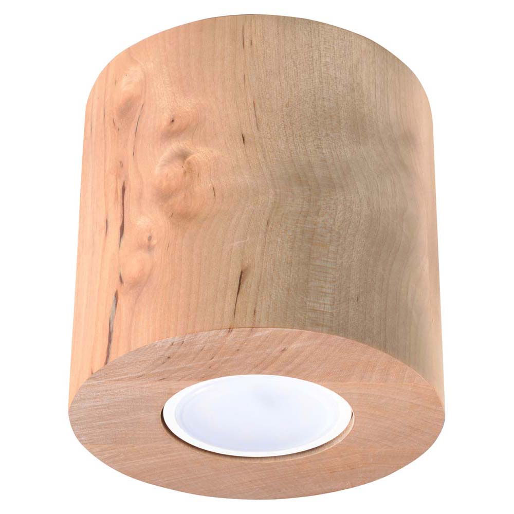 Deckenleuchte, Holz, Rund, H 10 cm von SOLLUX lighting