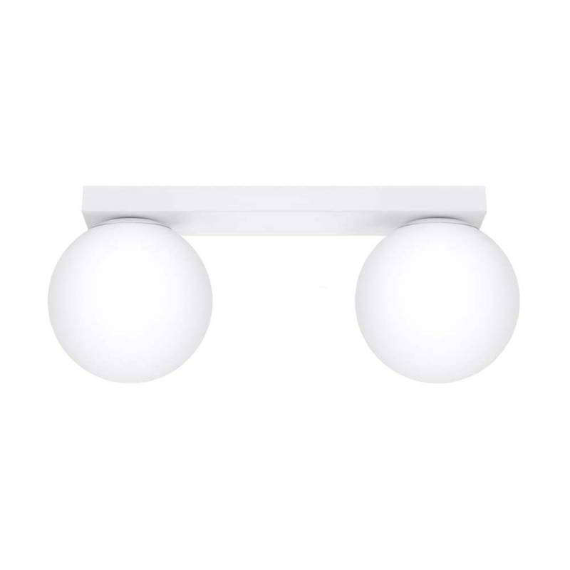 Deckenleuchte, Stahl Glas, Weiss, L 34,5 cm von SOLLUX lighting