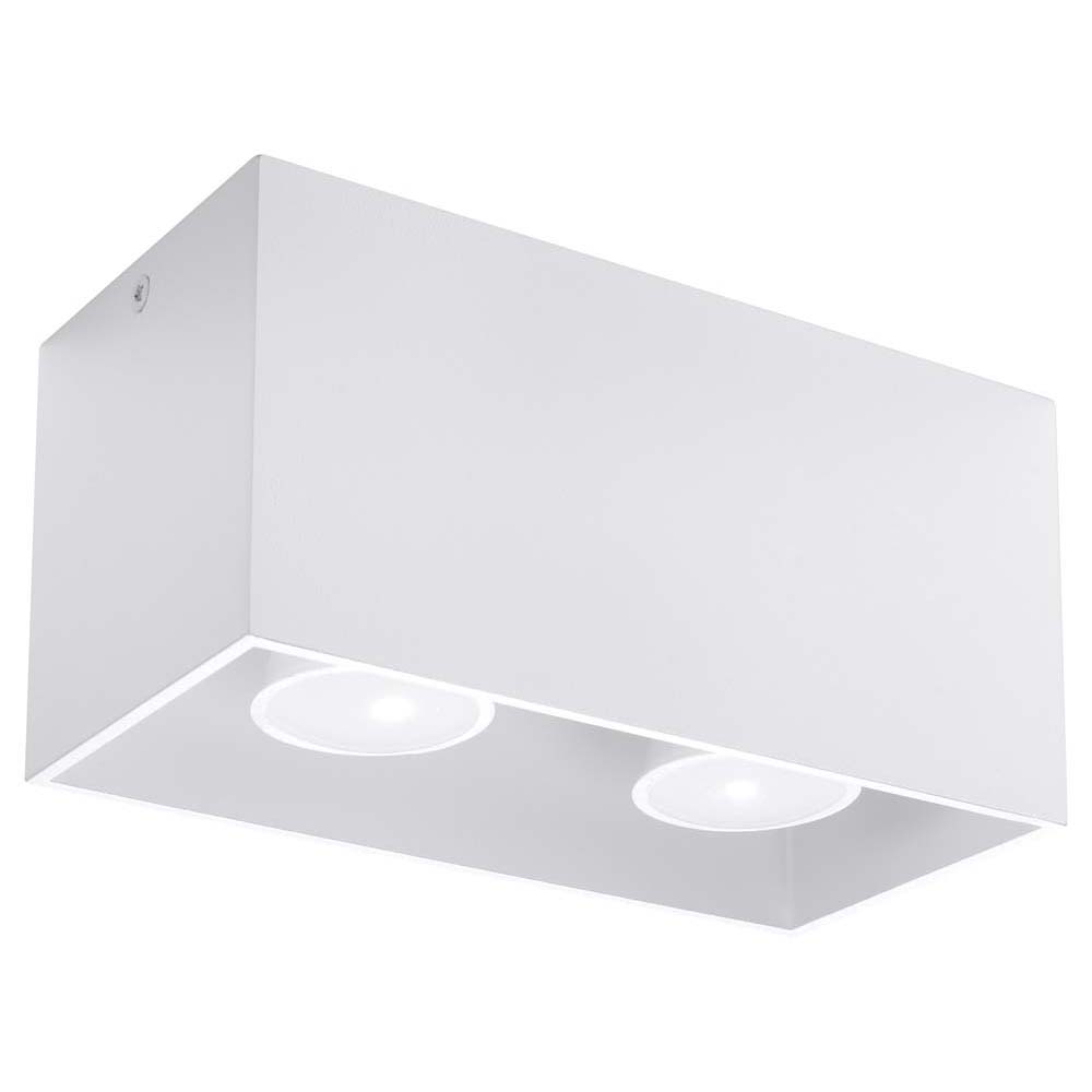 Deckenleuchte, Weiß, ALU, 2-flammig, L 20 cm von SOLLUX lighting