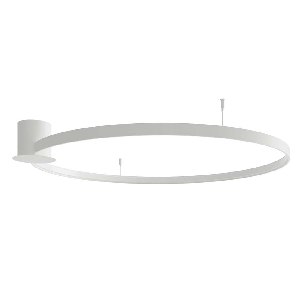 LED Deckenleuchte, Stahl weiß, Ring Design, L 110 cm von SOLLUX lighting