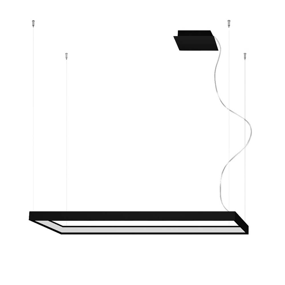 LED Hängeleuchte, Aluminium schwarz, L 100 cm von SOLLUX lighting