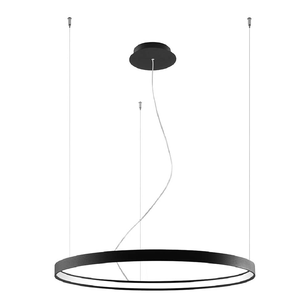 LED Hängeleuchte, Stahl schwarz, Ring Design, H 150 cm von SOLLUX lighting