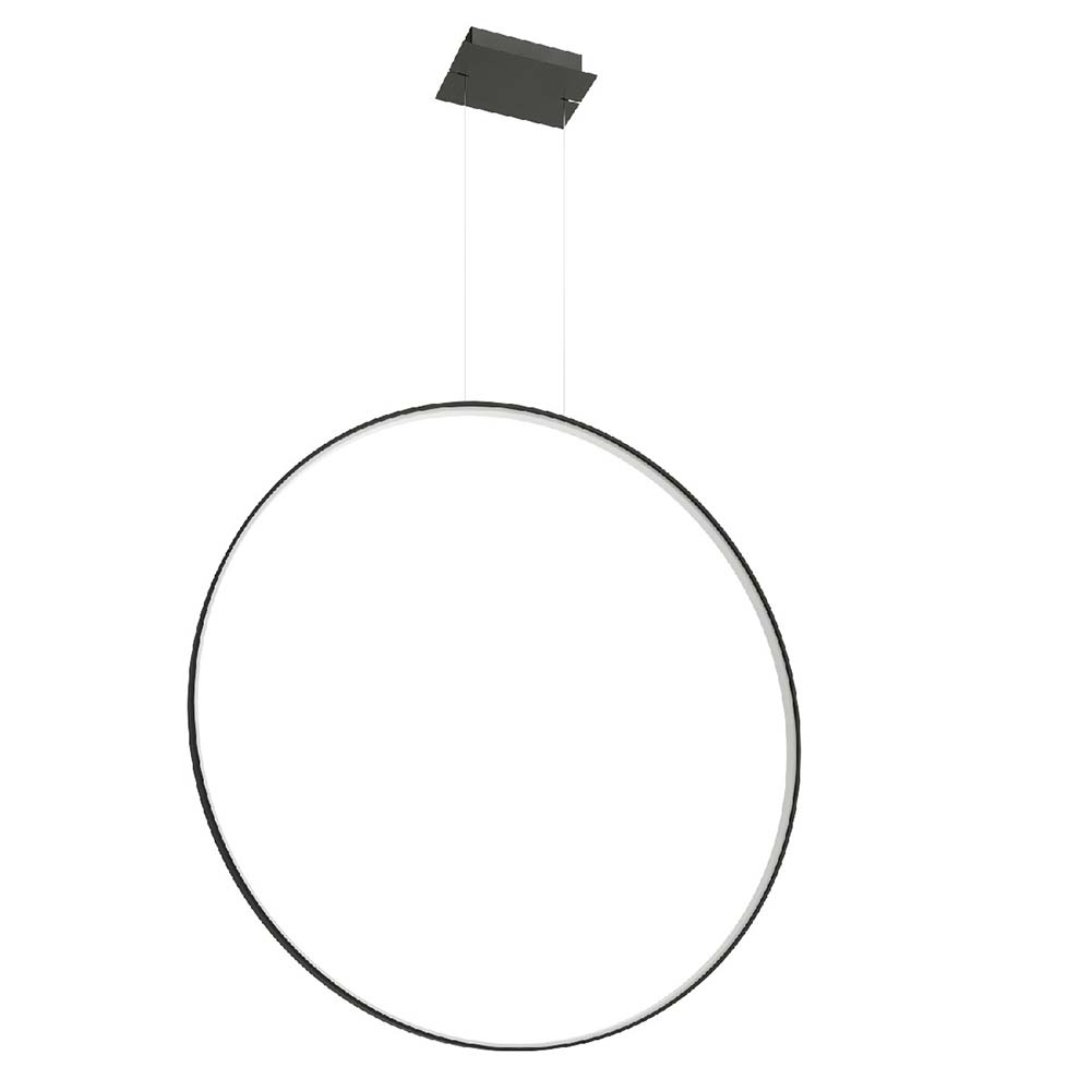 LED Hängeleuchte, Stahl schwarz, Ring Design, H 150 cm von SOLLUX lighting