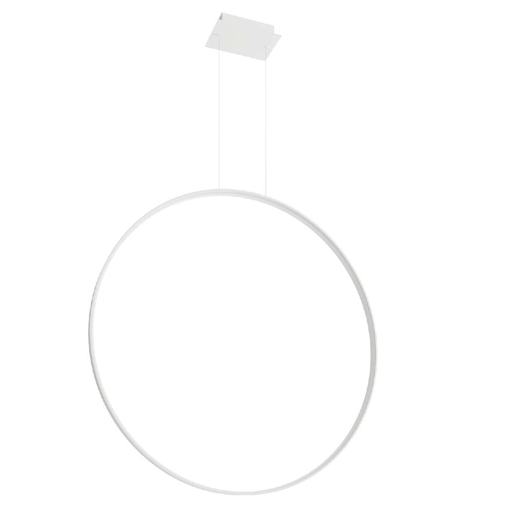 LED Hängeleuchte, Stahl weiß, Ring Design, H 150 cm von SOLLUX lighting