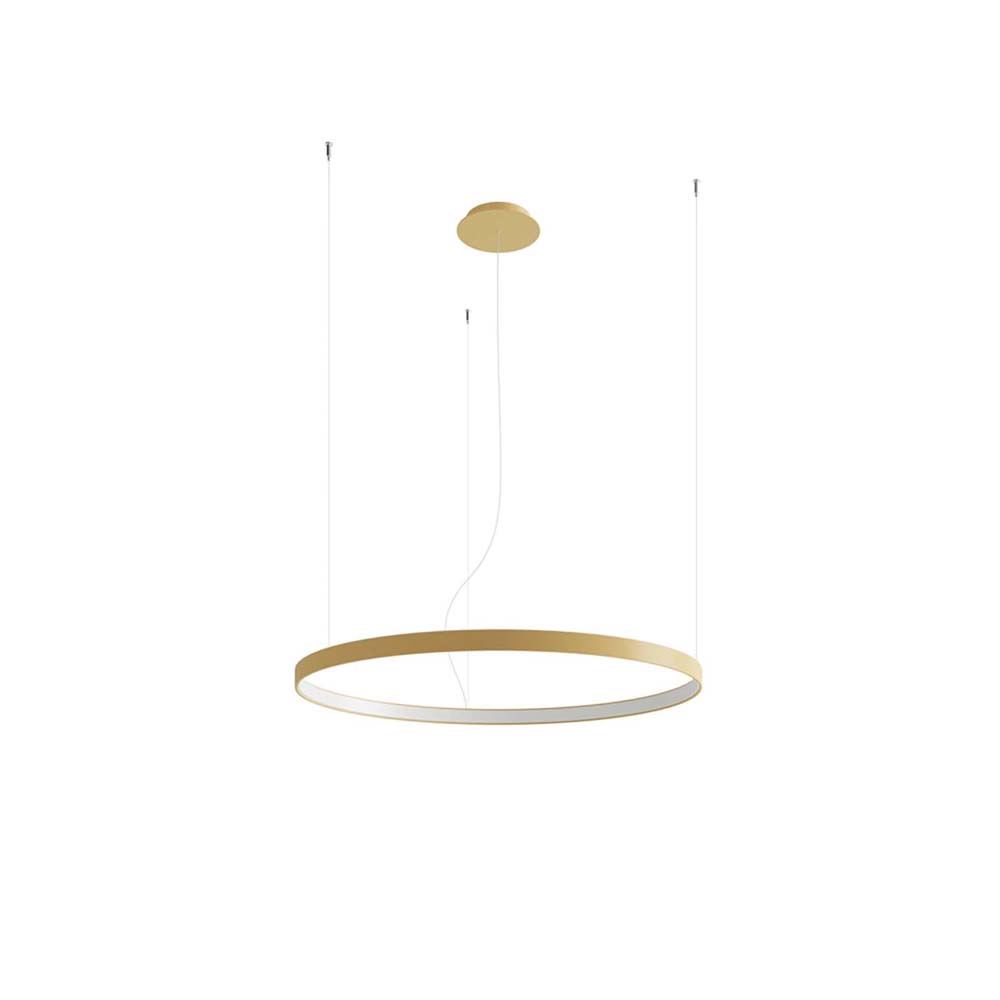 LED Pendelleuchte, Alu, Gold, 50W, 4000K, D 78 cm von SOLLUX lighting