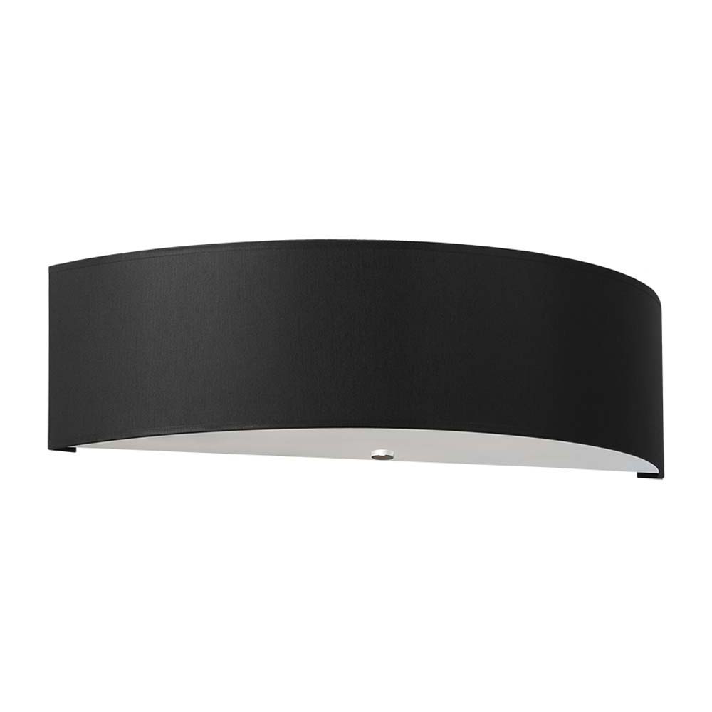 Wandleuchte, Schwarz, Weiß, Stoff, Glas, UP DOWN, L 45 cm von SOLLUX lighting