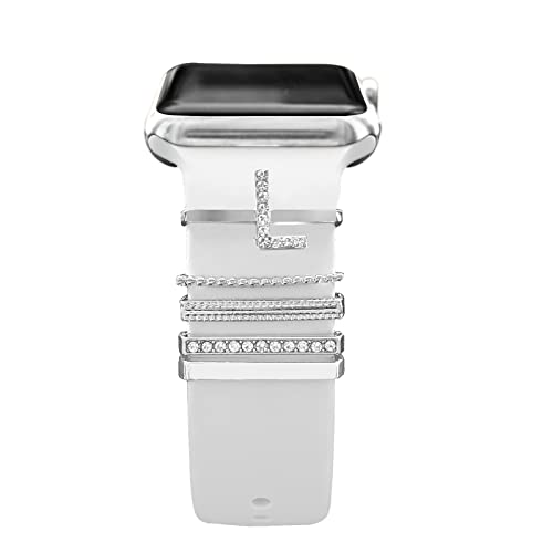 5 Stück dekorative Ringschlaufen aus Metall für Samsung Smart Watch Bands, Lederarmband Charms Silikonarmband Zubehör für Apple Watch iWatch Ultra Series 8 7 6 SE 5 4 3 2 1(nicht Band oder Uhr), 22 von SOLOLUP