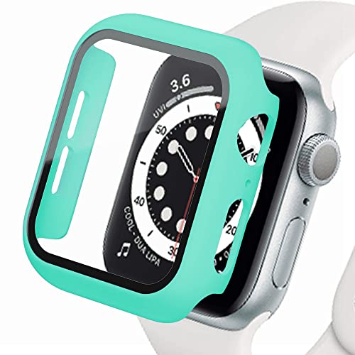 SOLOLUP Displayschutz Kompatibel für Apple Watch Case 45mm 44mm 42mm 41mm 40mm 38mm, Hard PC Case mit HD Displayschutzfolie aus Gehärtetem Glas für iWatch Series 9 8 7 6 SE 5 4 3 2 1, Hellgrün40mm SOLOLUP Displayschutz Kompatibel für Apple Watch Case 45mm 44mm 42mm 41mm 40mm 38mm, Hard PC Case mit HD Displayschutzfolie aus Gehärtetem Glas für iWatch Series 9 8 7 6 SE 5 4 3 2 1, Hellgrün40mm von SOLOLUP