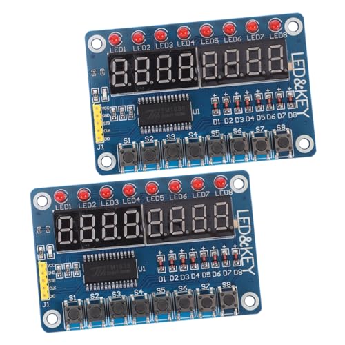 SOLUSTRE 2 Stück Mikrocontroller Anzeigemodule Mit 8 Tasten LED Digitalröhre Für Einfache Steuerung Und Anzeige Ideal Für Elektronikprojekte Und DIY Anwendungen von SOLUSTRE