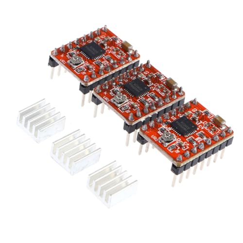 SOLUSTRE 3 Stk Pololu A4988 Schrittmotortreiber Tmc2130 3d-druckertreiber Stepper-treiber Für Kühlkörper Kraftfahrer Motortreiber Für 3d-drucker Stepper-treiber Für 3d-drucker Rot von SOLUSTRE