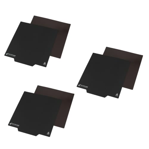 SOLUSTRE 3St Magnetischer Aufkleber für 3D-Drucker Hitzebeständiger Druckbett Aufkleber magnetischer Aufkleber des heißen Bettes Heizbett Aufkleber Flexplatten-Magnetaufkleber Black von SOLUSTRE