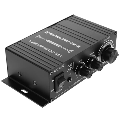 SOLUSTRE Mini-Leistungsverstärker Verstärker Heim-Audio Heim-Audio-Receiver Sprachverstärker Audioverstärker Mini-Verstärker für Lautsprecher Kopfhörerverstärker Aluminiumlegierung Black von SOLUSTRE