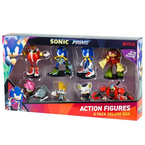 Sonic Prime Toys, 8 Figures Including 2 Rare Hiden Characters, Deluxe Box, Series 1, Randomly Selected, Collect All 16! von SONIC