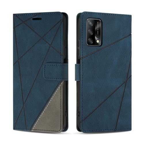 SONWO Handyhülle für Oppo A74 4G Hülle, Premium PU Leder Handyhülle Wallet Silikon Schutzhülle Klapphülle für Oppo A74 4G, Blau von SONWO