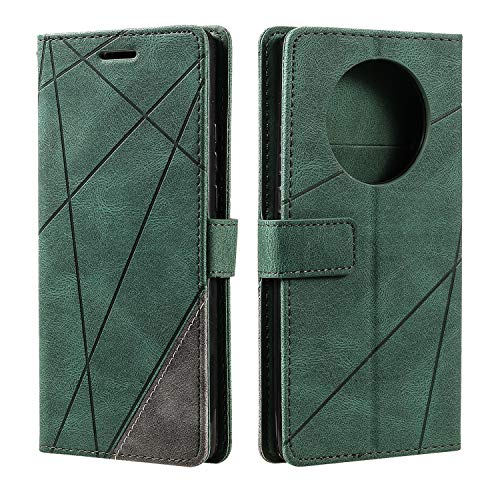 SONWO Hülle für Huawei Mate 40 Pro, Premium Leder PU Handyhülle Flip Case Wallet Silikon Bumper Schutzhülle Klapphülle für Huawei Mate 40 Pro, Grün von SONWO