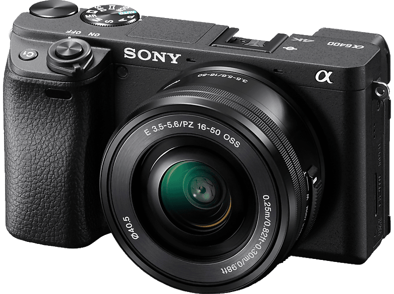 SONY Alpha 6400 Kit (ILCE-6400L) Systemkamera mit Objektiv 16-50 mm, 7,6 cm Display Touchscreen, WLAN von SONY