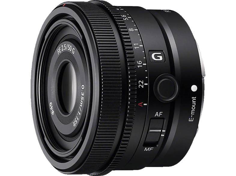 SONY SEL50F25G Vollformat - 50 mm f/2.5 G-Lens, FHB, IF, Circulare Blende, DMR (Objektiv für Sony E-Mount, Schwarz) von SONY
