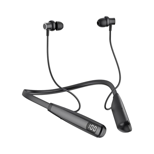 SOPPY Nackenbügel Kopfhörer Bluetooth 5.4 In Ear Kopfhörer mit Mikrofon Kabellose Ohrhörer, IPX4 Sport Earbuds Kabellos zum Laufen, Leichte Ohrhörer Magnetisches Headset mit 80 Stunden Spielzeit - von SOPPY