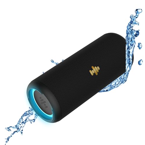 SOUNDLIVING Move Bluetooth Lautsprecher | Wasserdicht Lautsprecher Mit 15 Stunden Wiedergabe | Tragbarer Musikbox Bluetooth | Bluetooth Lautsprecher Led Funktion | Lautsprecher Mit AUX Anschluss von SOUNDLIVING