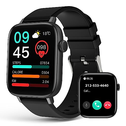 SOUYIE Smartwatch Damen Herren mit Telefonfunktion, 1.9" Touchscreen Smart Watch, Fitnessuhr mit Stoppuhr, IP67 Waterproof Smart Watch mit Herzfrequenz Blutsauerstoff für Andriod iOS von SOUYIE