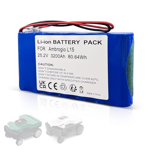 25.9V 3200mAh Akku kompatibel mit Ambrogio Akku Wiper Techline 015E00600A, Ambrogio Rasenmäher L15, L15 Deluxe, L20 b, L20 Deluxe, L20 Twenty, L20e Lite, i70, i100S, i130S, Next Tech D1 von SOXPOP