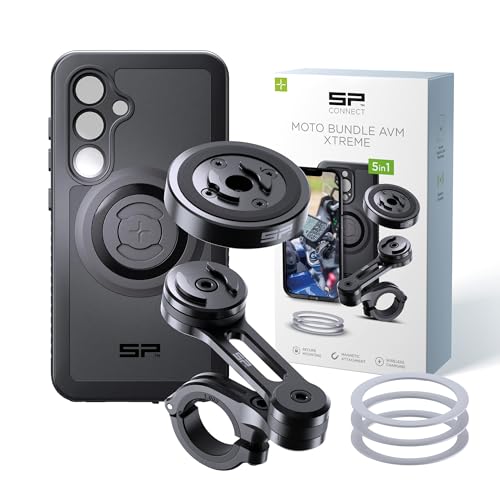 SP CONNECT Moto Bundle II AVM Xtreme | SPC+ | kompatibel mit Samsung S24 | Handyhalter für Motorrad Bike Moped Roller | Gadget Halterung für Navi von SP CONNECT