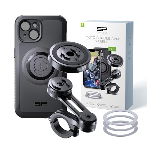 SP CONNECT Moto Bundle II AVM Xtreme | SPC+ | kompatibel mit iPhone 15 Handyhalter für Motorrad Bike Moped Roller | Gadget Halterung für Navi von SP CONNECT