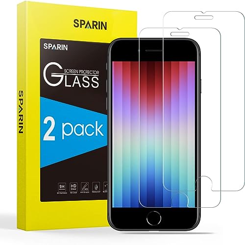 SPARIN 2 Stück Panzer Schutz Glas für iPhone SE 2022/2020 und iPhone 8/7/6/6s, 9h Härte Schutzfolie für iPhone 4.7 Zoll, HD,Anti-Kratzen von SPARIN