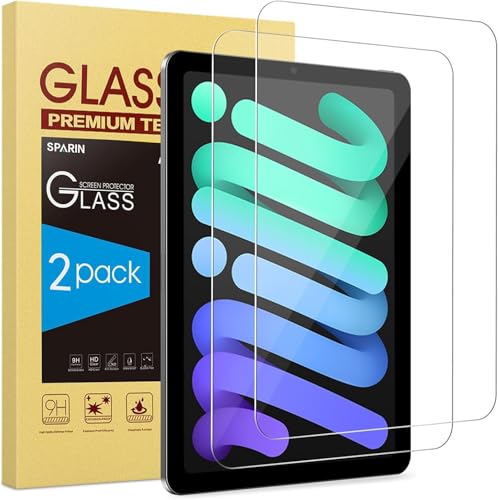 SPARIN Panzer Schutz Glas für iPad mini 7 (A17 Pro 2024 Modell, 7. Generation) / mini 6 (2021 Modell, 6. Generation), Schutzfolie für iPad mini 8.3 zoll,Kratzfest,9H Härte,Anti-Bläschen,HD-Klar von SPARIN