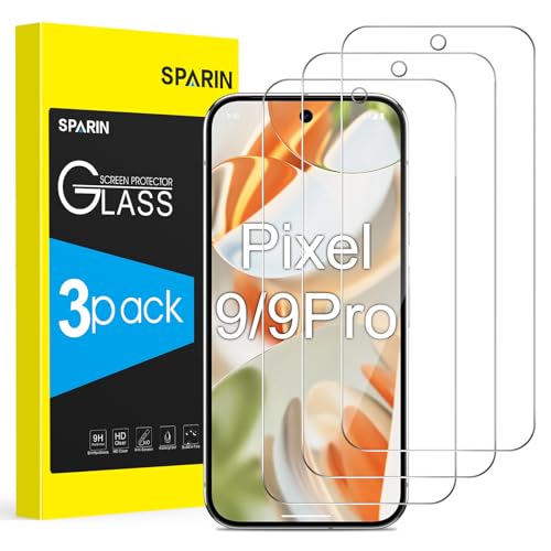 SPARIN 3 Stück Panzer Schutz Glas für Google Pixel 9/9 Pro, HD-klar Displayschutzfolie, 9H Härte, Kratzfest Folie von SPARIN