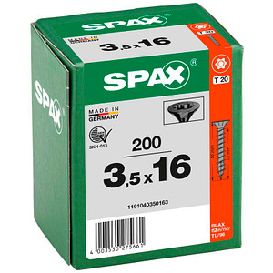 SPAX® Universalschrauben T20 Senkkopf BLAX 16mm  x 3,5 mm, 200 St. von SPAX®