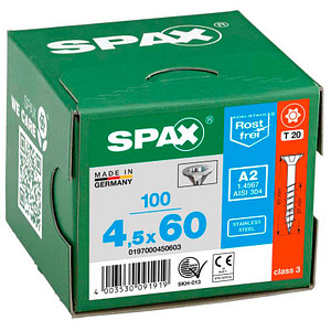 SPAX® Universalschrauben T20 Senkkopf Edelstahl A2 4,5 mm x 60 mm, 100 St. von SPAX®