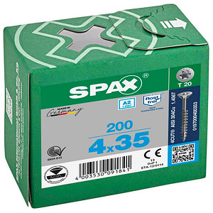 SPAX® Universalschrauben T20 Senkkopf Edelstahl A2 35mm  x 4 mm, 200 St. von SPAX®