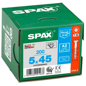 SPAX® Universalschrauben T20 Senkkopf Edelstahl A2 45mm  x 5 mm, 200 St. von SPAX®