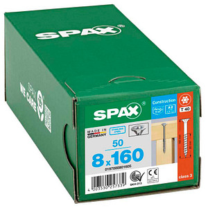 SPAX® Universalschrauben T40 Senkkopf Edelstahl A2 160mm  x 8 mm, 50 St. von SPAX®